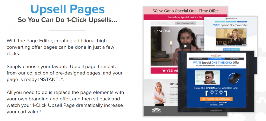 clickfunnels review upsell paginas